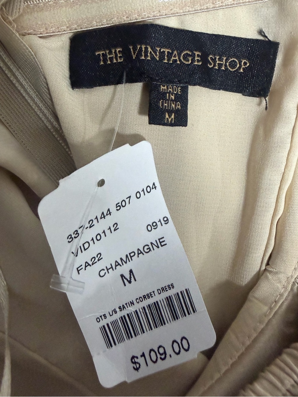 The Vintage Shop Champagne Satin Corset Mini Dress Size M - Picture 11 of 11